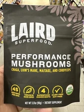 Laird Superfood Performance Mushroom Blend 3.17oz Energy Cognition Best By 12/26