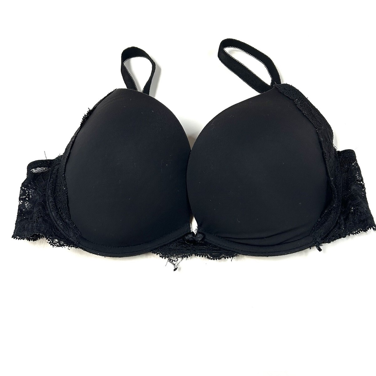 Dream Angels Victorias Secret 34D Pushup Bra Padded Black Floral