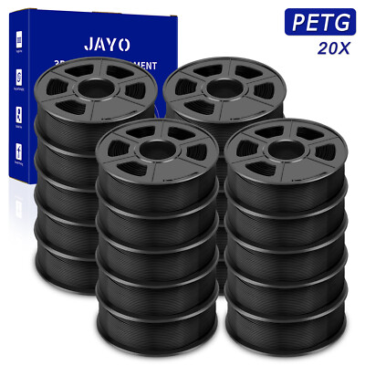 JAYO 20x1.1KG PETG Black 1.75mm 3D Printer Filament Strong Layer Adhesion Bundle