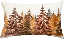 Fall Pillow Covers 12x20 Inch Watercolor Tree Fall Decor Farmhouse Nature Forest