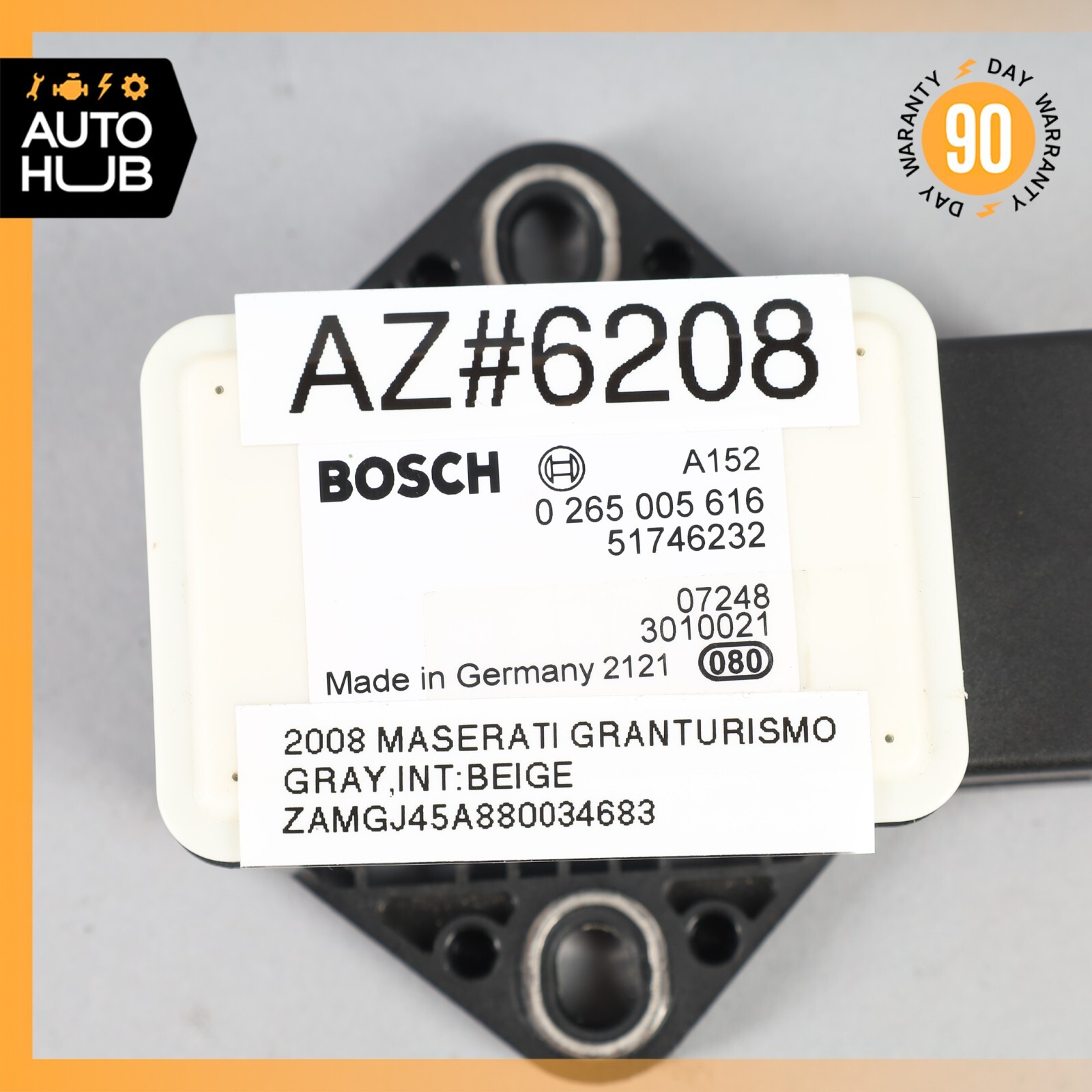 03-19 Maserati GranTurismo Quattroporte Gran Cabrio Yaw Turn Rate Sensor OEM 76k