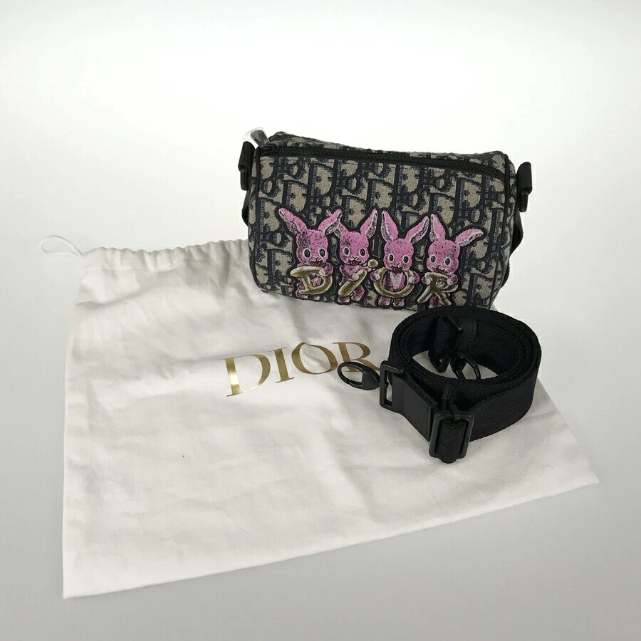 SAC BANDOULIÈRE FEMME AUTHENTIQUE CHRISTIAN DIOR OBLIQUE LAPIN MINI ROLLER TOILE F/S