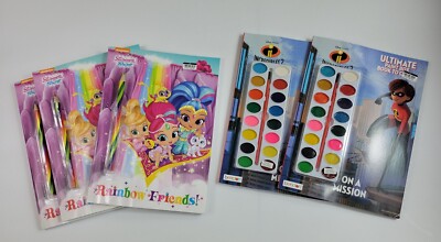 Disney Pixar Incredibles 2 On A Mission (Paint Color Book) Shimmer & Shine Lot 5