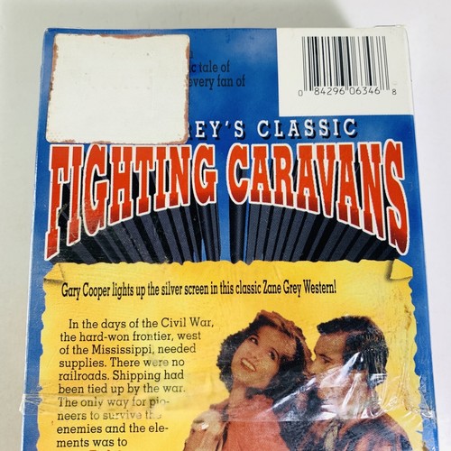 Zane Grey's Classic Fighting Caravans VHS Tape Movie Gary Cooper Black and White - Picture 8 of 9