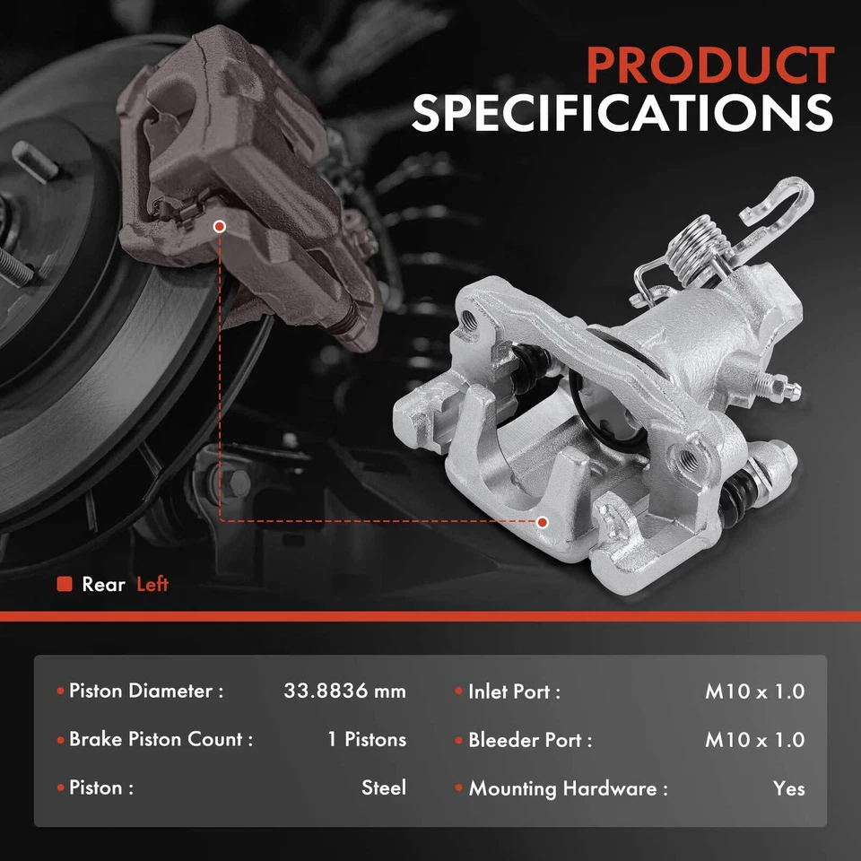 Pinza de freno conductor trasero izquierdo para Hyundai Elantra 2001-2004 Tiburon Kia Spectra Foto 2 de 4