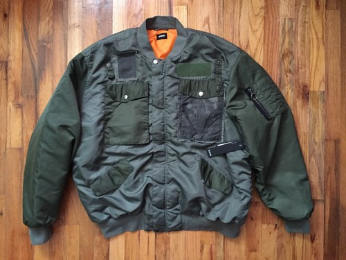Hudson Jeans echo para hombre de gran tamaño Bomber Jacket naranja Forro  Denim Puffer Oliva | eBay