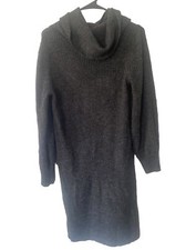 Morgan Taylor Women's Turtleneck Sweater Knit Mini Dress Size M Gray