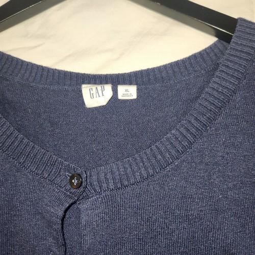 Cardigan donna GAP blu navy classico senza tempo cotone con bottoni taglia XL - Foto 2 di 7