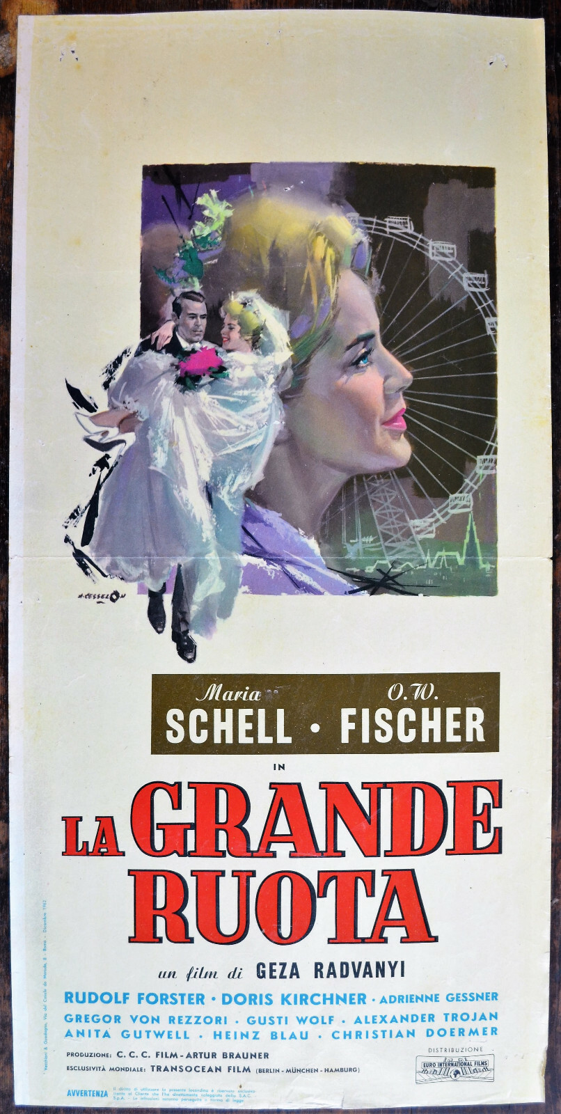 Locandina originale film La grande ruota (1961) - Regia di Géza von Radvànyi