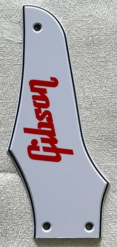 Custom For Gibson Firebird Truss Rod Cover Red"logo" Guitar Pickguard White
