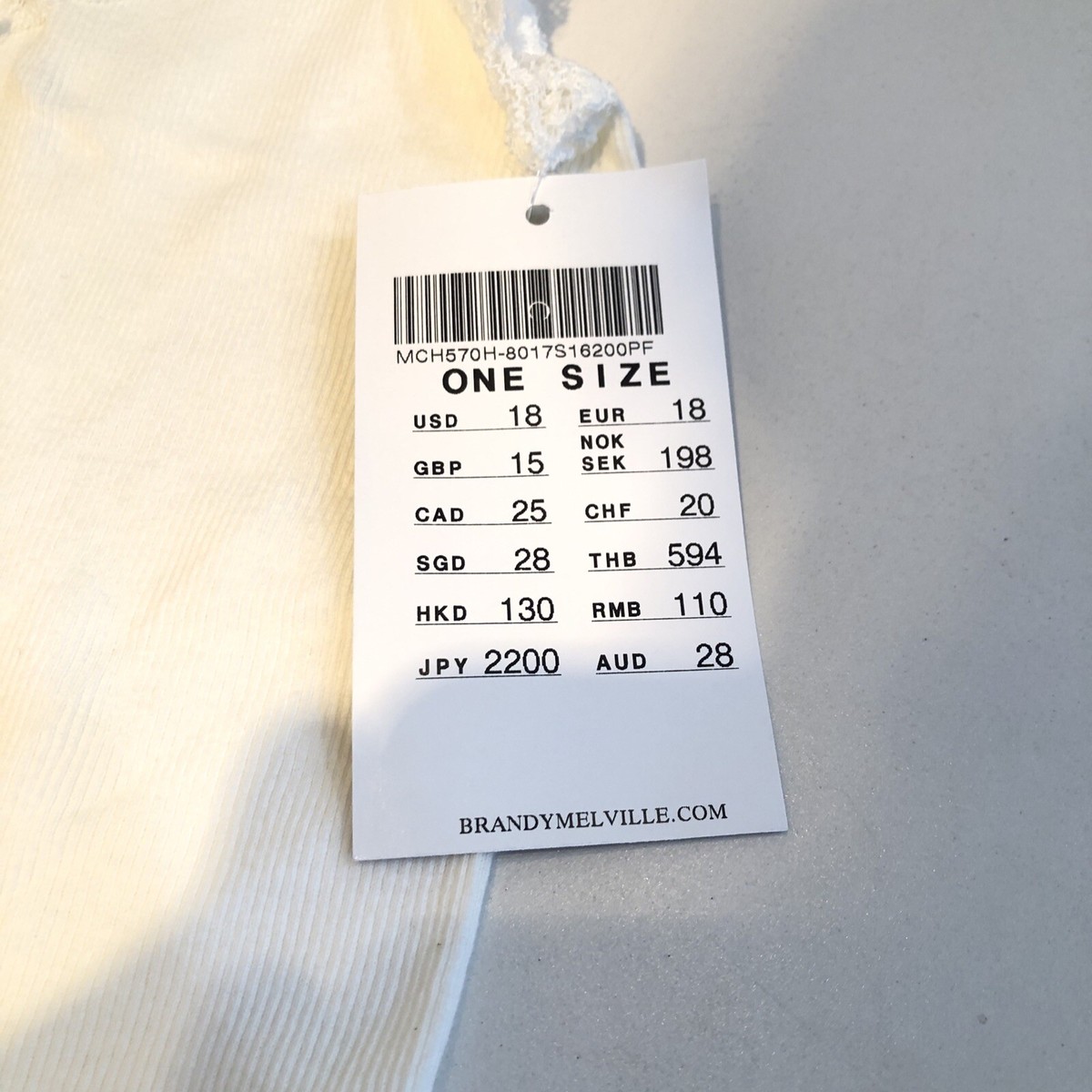 Brandy Melville Women’s Lace Strap Tank Top White One Size