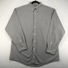 ORVIS Men's Shirt Size Large Plaid Gray Button Down Long Sleeve Front Pocket