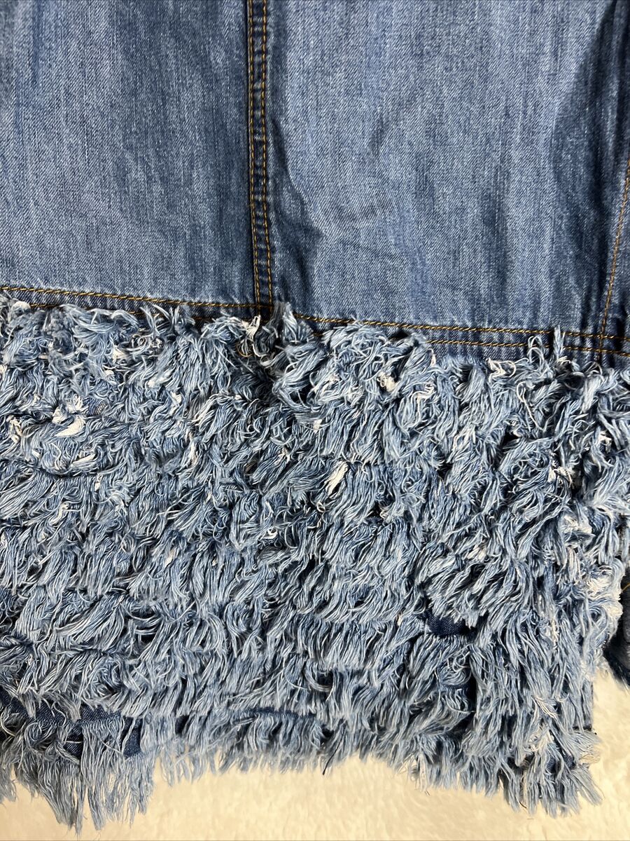Free People Denim Punk Ruffles Tiered Hem Duster Long Jacket Free People Denim Punk Ruffles Tiered Hem Duster Long Jacket