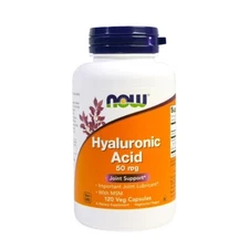 Now Foods Hyaluronic Acid 50mg 120 Veg Caps GMP Quality Assured EXP 07/2025