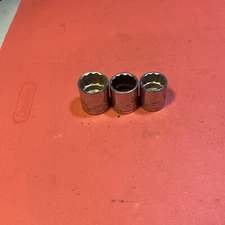 S-K TOOLS - Lot Of 3 Shallow SAE Sockets,3/8” Drive,12pt (11/16”, 3/4” & 13/16”)
