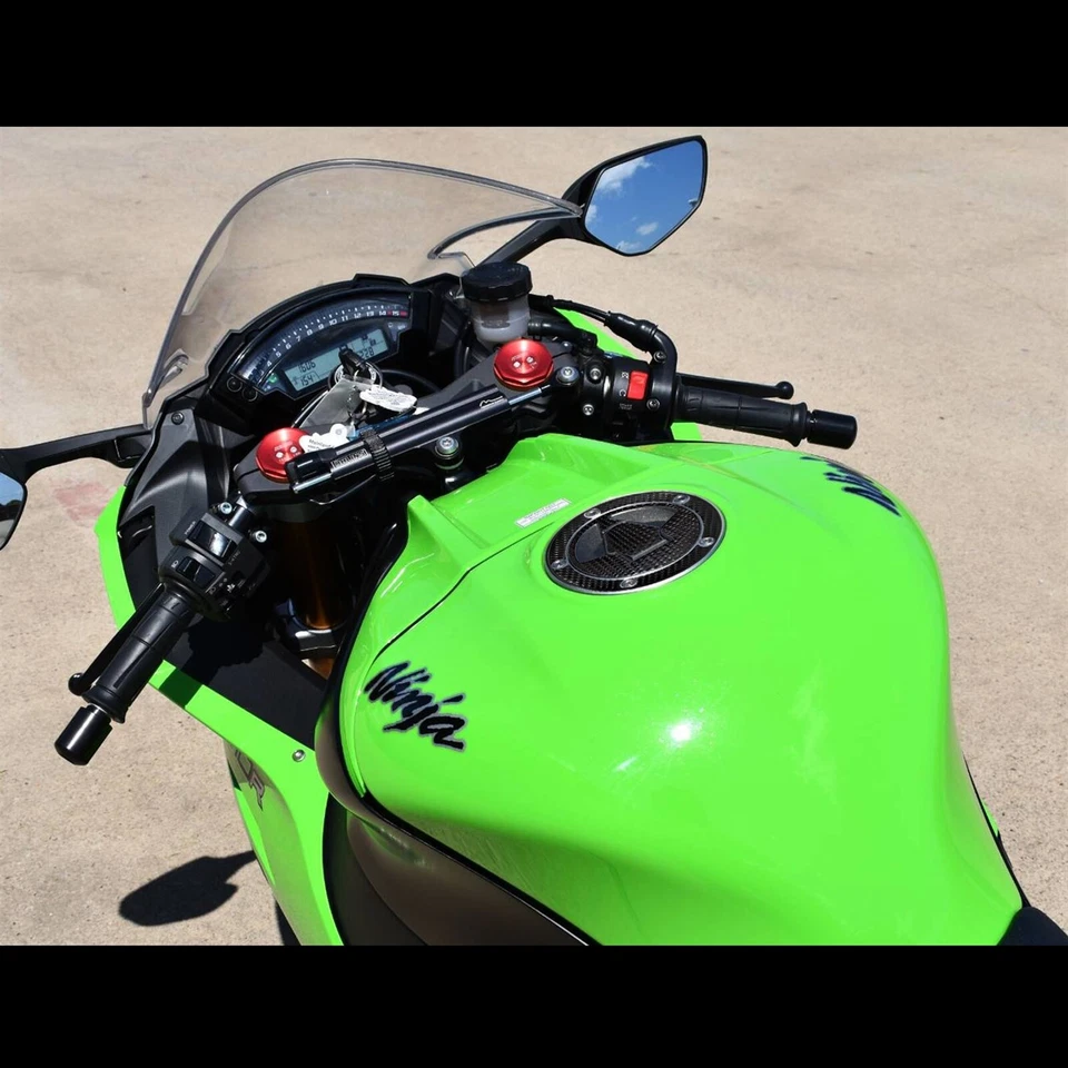 ALMOHADILLA PERFORADA NEGRA PRO GRIP TANQUE COMBUSTIBLE + CUBIERTA TAPA GAS 07-18 NINJA ZX-6R/10R/14R Foto 4 de 4