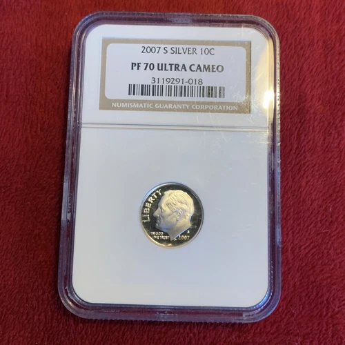 10C 2007 S Silver Roosevelt Dime - NGC PF 70 Ultra Cameo