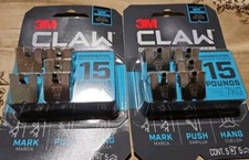 (2) 3m 3PH15M-5ES Claw Drywall Picture Hanger, Holds 15 Lbs, 10 Hooks & 10 Spots