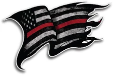 Red Lives Matter American Flag Firefighter Decal Sticker Thin Red Line USA Flag 