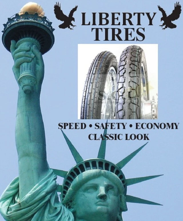 HONDA CB350 CB360 CB350F CB400F LIBERTY 6 PLY FRONT & REAR TUBED TIRE SET - Image 4 of 4