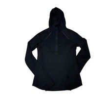 Lululemon Hooded Pullover Size 4 Black Textured Running Jacket