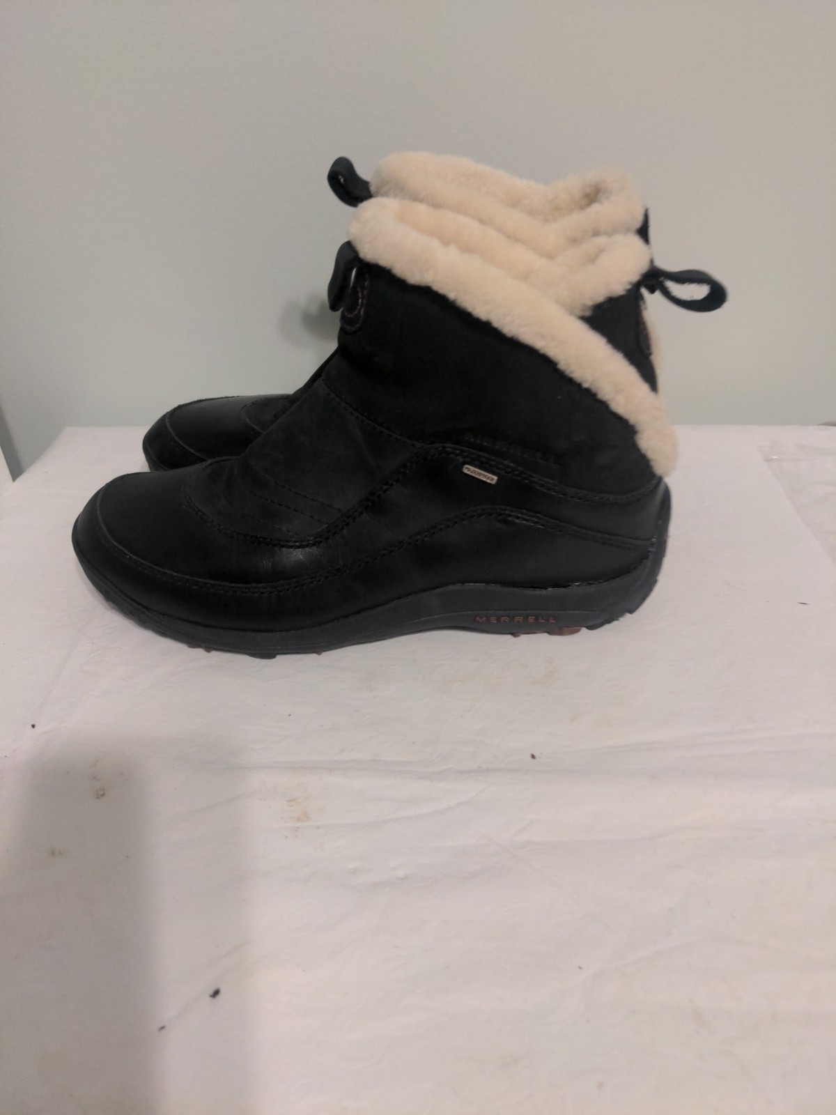 Stivali invernali Merrell Sulis in pelle nera impermeabili isolati donna taglia 9