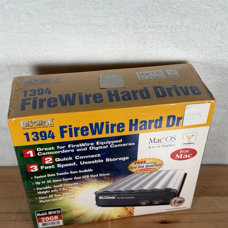 BUSlink 1394 FireWire 20GB MFW20 External Hard Drive MacOS 8.6+ - *New Sealed* - Image 3 of 4