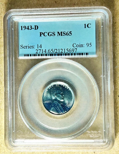 1943 D Lincoln Cent - PCGS MS65