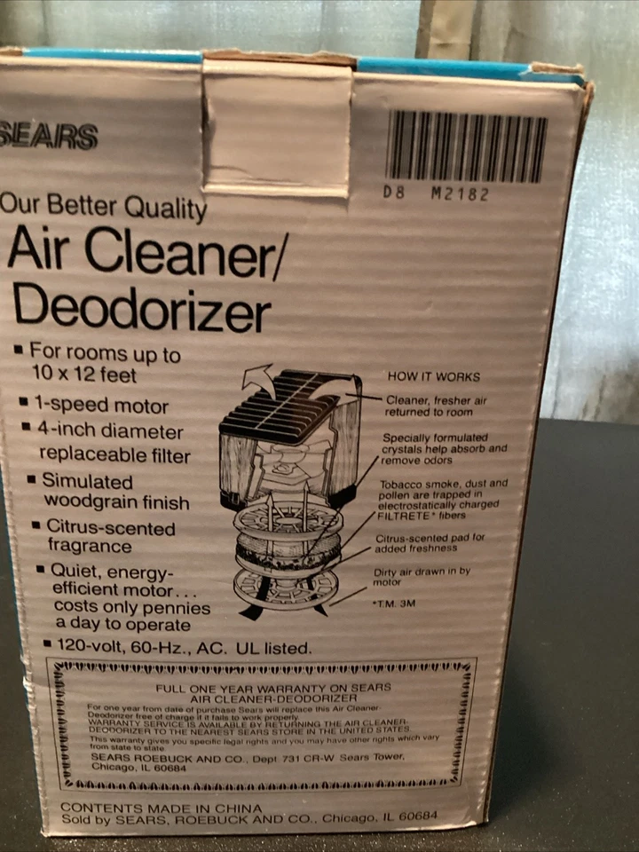 Desodorante limpiador de aire Sears - De colección - Ayuda a eliminar los olores de humo polvo polen Foto 3 de 4