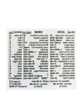 Office Word Excel Shortcut Key Quick Reference Table PC Laptop Sticker White K