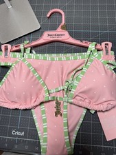 Y2K Juicy Couture Contrast Trim Triangle Biki...