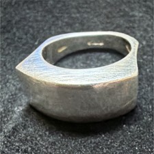 Furla Men’s 925 Sterling Silver Signed Geometric Signet Ring, Silver