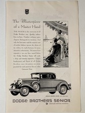 1929 Dodge Brothers Senior Coupe Print Ad Masterpiece Master Hand 1929 Dodge Brothers Senior Coupe Print Ad Masterpiece Master Hand