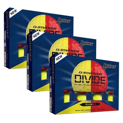 Srixon 2026 Q-Star Tour 6 Divide Golf Balls (3 Dozen) - Yellow/Red