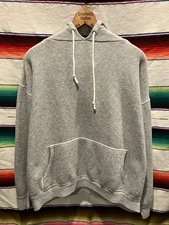 Vintage 50s 60s Heather Gray Hoodie Sweatshirt LARGE 25x22 SIngle V Champion