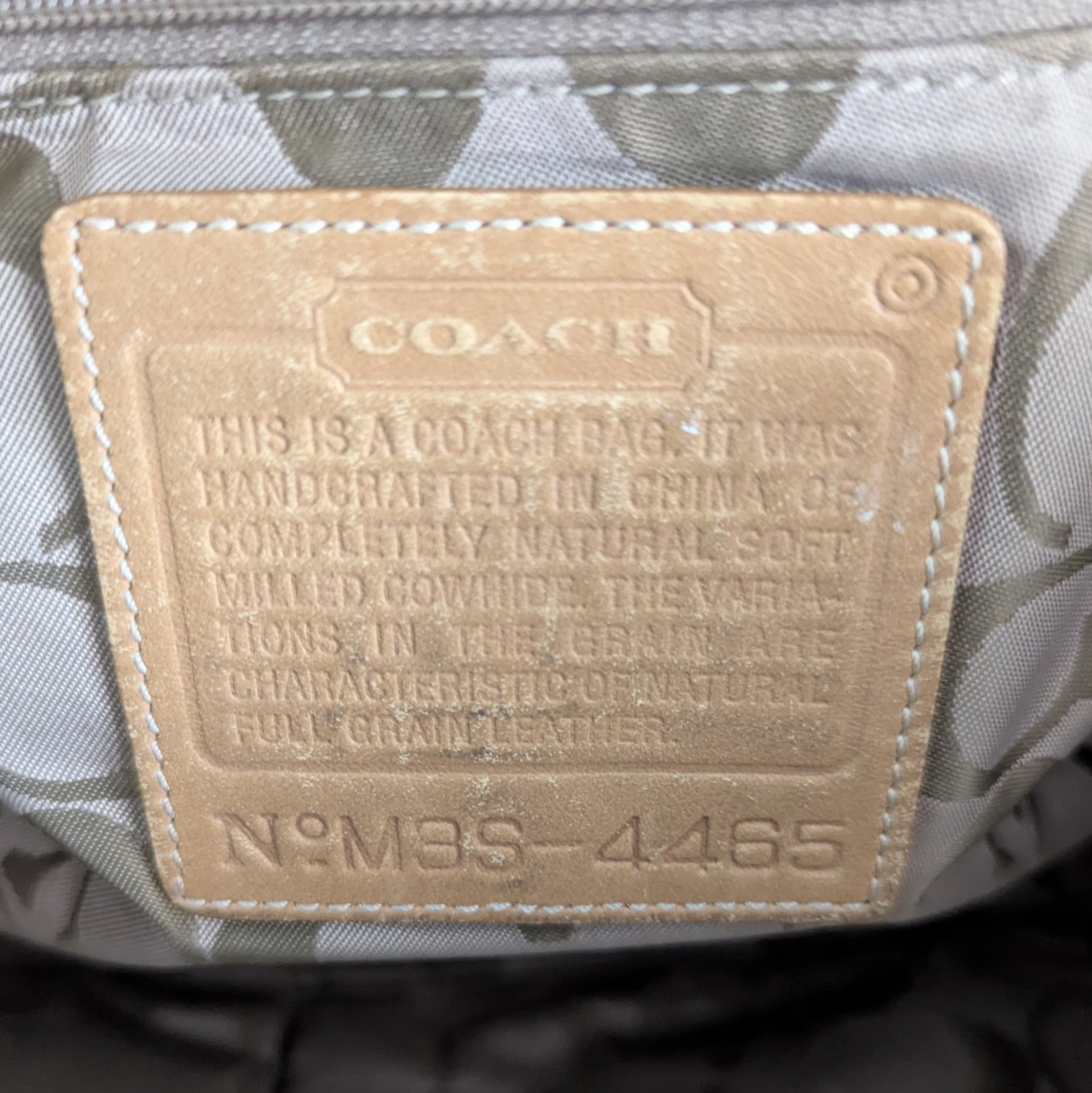 Authenticated Coach Hampton Beechnut Tan Pebbled … - image 12