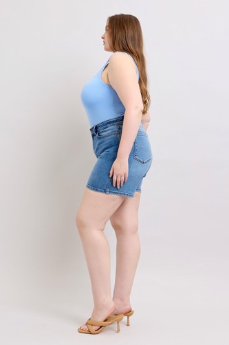 Judy Blue 2 Button Mid Length Dad Denim Shorts #15299 - Picture 18 of 23