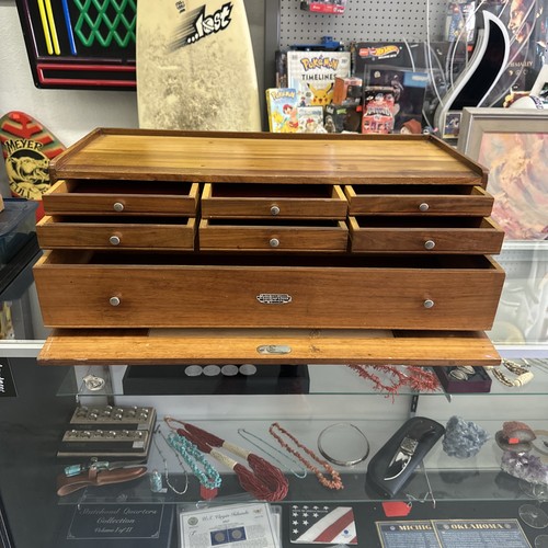 H. Gerstner & Sons Locking Machinist Oak Tool box Riser Base T-129 Nice! Rare!