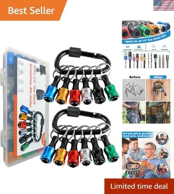 Elegant 12PCS 1/4 Inch Hex Shank Bit Holder Set - Quick-Release Keychain Tool