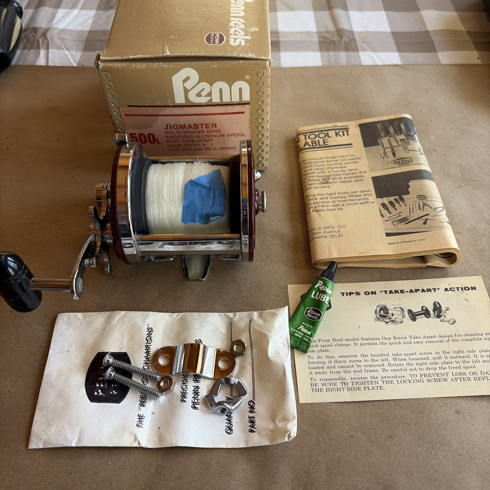 Vintage Penn Jigmaster 500L Fishing Reel With Original Box, 