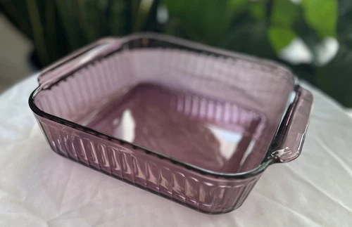 Vintage Pyrex Cranberry Pink Square Casserole Baking Dish 2 Qt 8” USA #222-S