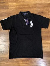 Polo Ralph Lauren Black Polo Shirt – Size M Big Pony Logo New with Tags- Cotton