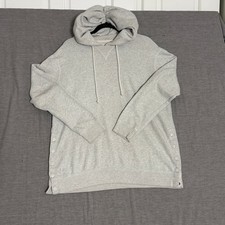 Abercrombie  Fitch Soft A F Collection Gray Snap Side Hoodie Sweatshirt Medium