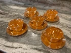 Vintage Anchor Hocking Fire King Peach Lustre Tea Coffee Cup & Saucer