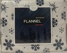 Heavyweight King Size Flannel Sheet Set 100 Cotton Snowflakes