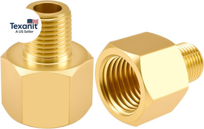 2-Pack Brass Pipe Fitting 1/8 NPT Thread Male to 1/4 NPT Thread Female Reducer A