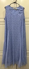 Vintage Collections Etc Periwinkle Blue Lace Overlay Sleeveless Maxi Dress