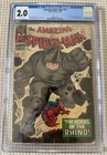 AMAZING SPIDER-MAN 41 CGC 2.0 1ST APPEARANCE OF RHINO SILVER AGE MARVEL HOT