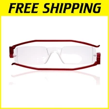 Ultra-Thin Folding Reading Glasses - Perfect Alignment & Stylish Red Temples