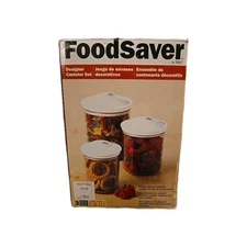 FoodSaver Snail Vacuum Seal Canister Container Set of 3 Tinted 80/50/24 Oz NEW